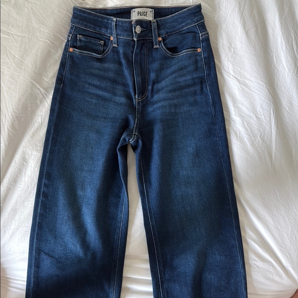 Paige Anessa Cropped Wide Leg Jeans High-Rise Modern